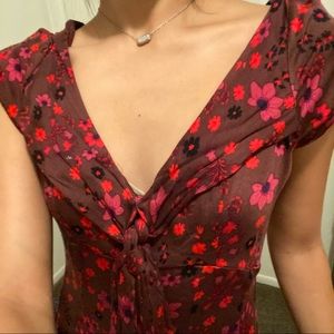 Free People floral backless dress sz s